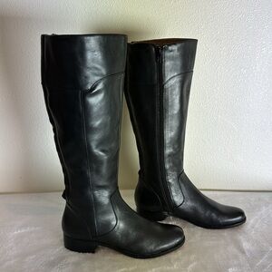 Corso Como Black Leather Boots Size 5 Medium